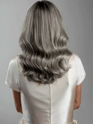 Alternative view of Soft-Wavy Grey Loire Wig